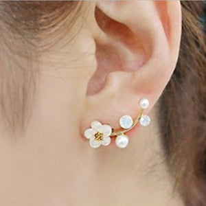 Crystal Flower drop Earrings For Women fashion Jewelry Double Sided - accessories4girls