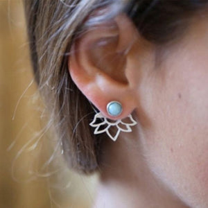Crystal Flower drop Earrings For Women fashion Jewelry Double Sided - accessories4girls