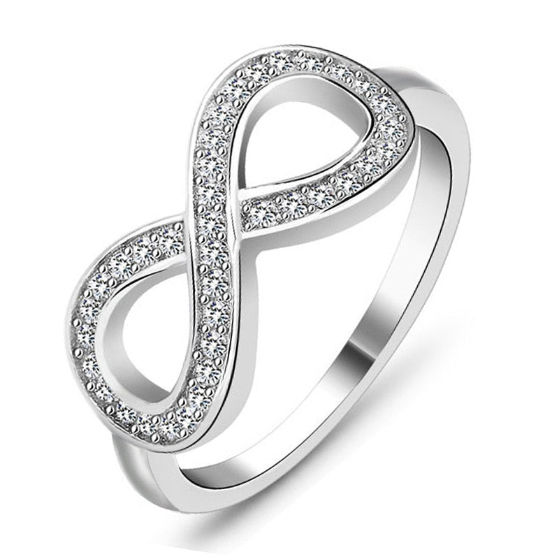 Infinity Silver Ring with CZ Jewelry Engagement Rings - accessories4girls