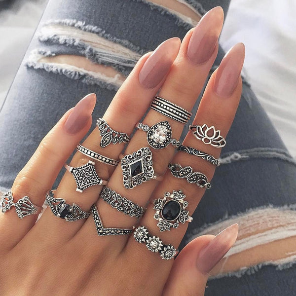 Silver Ring Set Women Wedding Anniversary Gift - accessories4girls