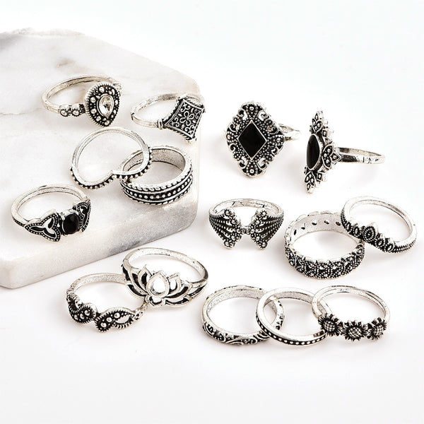 Silver Ring Set Women Wedding Anniversary Gift - accessories4girls