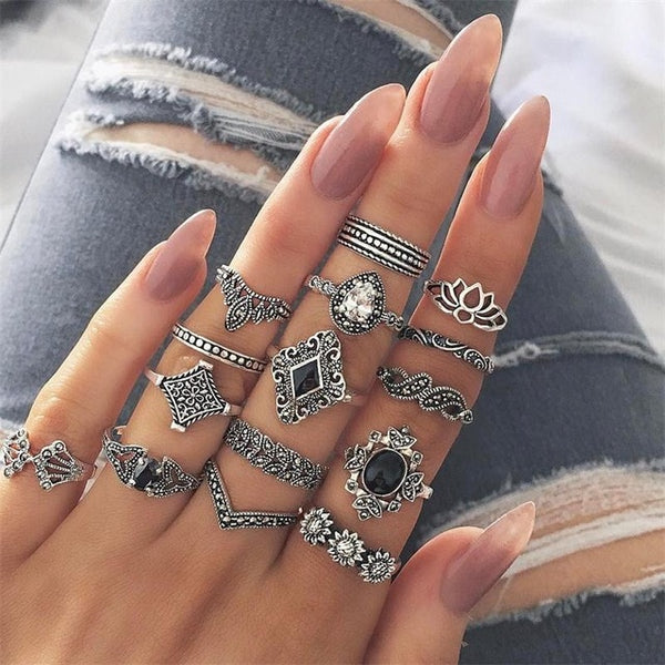 Silver Ring Set Women Wedding Anniversary Gift - accessories4girls