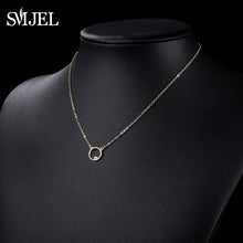 Load image into Gallery viewer, SMJEL Silver 925 Cute Love Heart Circle Pendant Necklace - accessories4girls