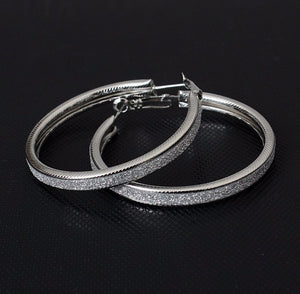Simple fashion gold color Silver plated geometric big round earrings - accessories4girls