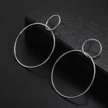 Load image into Gallery viewer, Simple fashion gold color Silver plated geometric big round earrings - accessories4girls