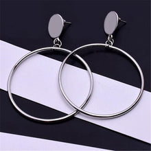Load image into Gallery viewer, Simple fashion gold color Silver plated geometric big round earrings - accessories4girls