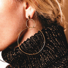Load image into Gallery viewer, Simple fashion gold color Silver plated geometric big round earrings - accessories4girls
