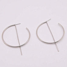 Load image into Gallery viewer, Simple fashion gold color Silver plated geometric big round earrings - accessories4girls