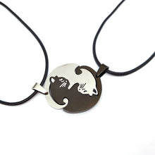 Load image into Gallery viewer, Cute Couples Jewelry animal Necklaces Black white Couple Necklace cat Pendants - accessories4girls