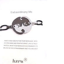 Load image into Gallery viewer, Cute Couples Jewelry animal Necklaces Black white Couple Necklace cat Pendants - accessories4girls
