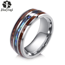 Load image into Gallery viewer, Jiayiqi Rings Stainless Steel Wood Grain Fashion Women Rings Male Jewelry Gifts - accessories4girls