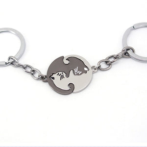Cute Couples Jewelry animal Necklaces Black white Couple Necklace cat Pendants - accessories4girls