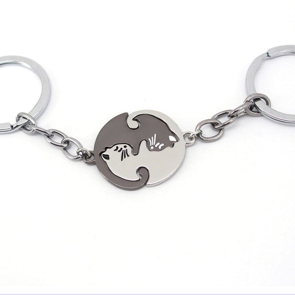 Cute Couples Jewelry animal Necklaces Black white Couple Necklace cat Pendants - accessories4girls
