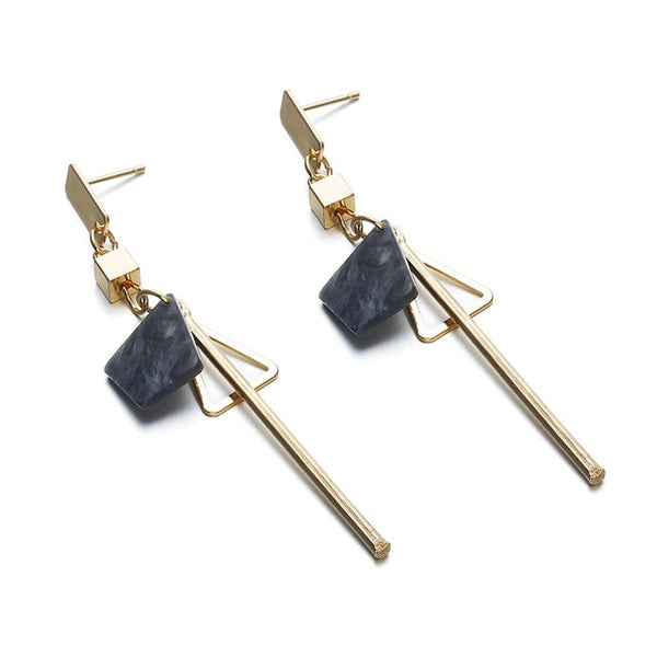 Earrings For Women Girls Red Stone Dangle Earrings Geometric Earrings - accessories4girls