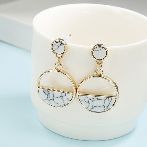 Earrings For Women Girls Red Stone Dangle Earrings Geometric Earrings - accessories4girls
