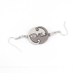 Cute Couples Jewelry animal Necklaces Black white Couple Necklace cat Pendants - accessories4girls