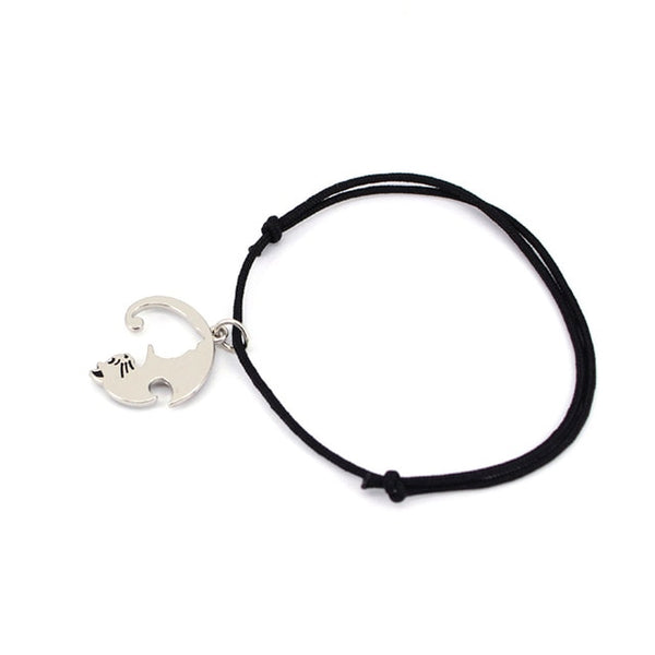 Cute Couples Jewelry animal Necklaces Black white Couple Necklace cat Pendants - accessories4girls