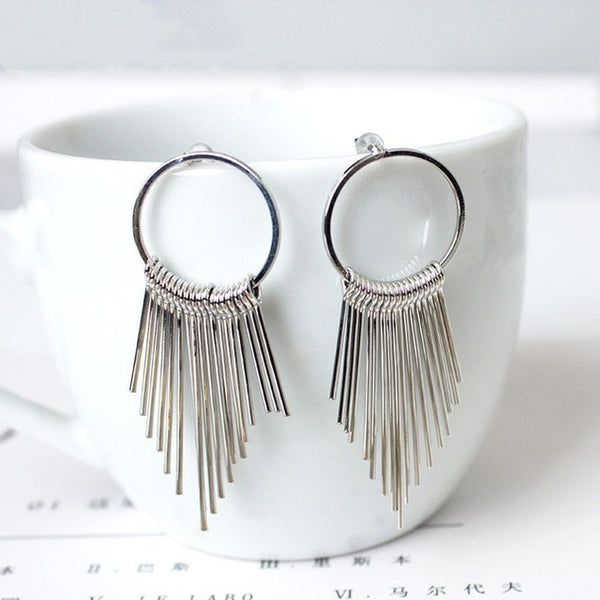 Tassel Star Earrings Geometry Drop Earring For Women Statement Earrings Wholesale - accessories4girls