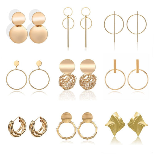 Earrings 2019 Metal Round Earrings Drop Earring Modern Jewelry Pun - accessories4girls