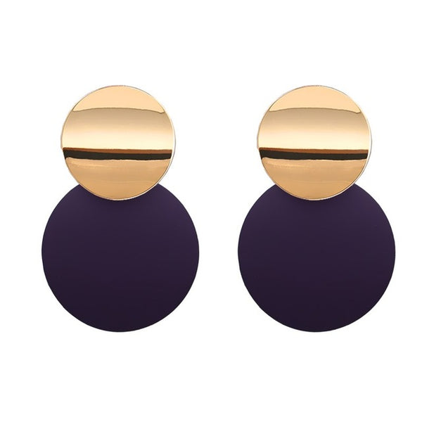 Earrings 2019 Metal Round Earrings Drop Earring Modern Jewelry Pun - accessories4girls