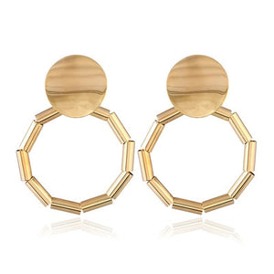 Earrings 2019 Metal Round Earrings Drop Earring Modern Jewelry Pun - accessories4girls