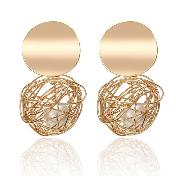 Earrings 2019 Metal Round Earrings Drop Earring Modern Jewelry Pun - accessories4girls