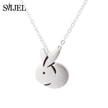 Load image into Gallery viewer, SMJEL Cute Animal Rabbit Necklace Choker 925 Silver Necklaces - accessories4girls