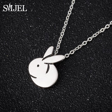Load image into Gallery viewer, SMJEL Cute Animal Rabbit Necklace Choker 925 Silver Necklaces - accessories4girls