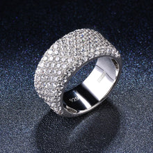 Load image into Gallery viewer, Sterling silver Ring cluster cubic zircon CZ band rings - accessories4girls