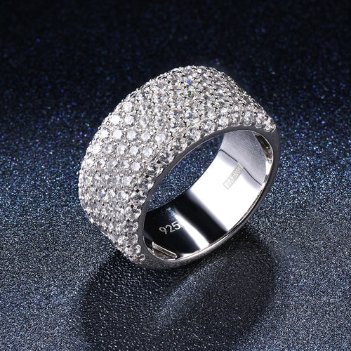 Sterling silver Ring cluster cubic zircon CZ band rings - accessories4girls