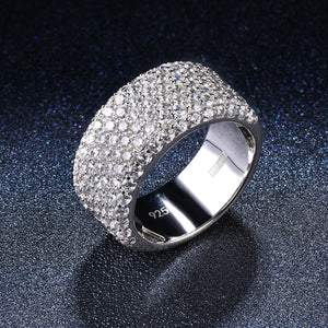 Sterling silver Ring cluster cubic zircon CZ band rings - accessories4girls