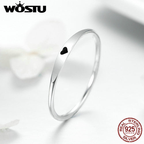100% 925 Sterling Silver Simple Love Ring For Women Engagement - accessories4girls