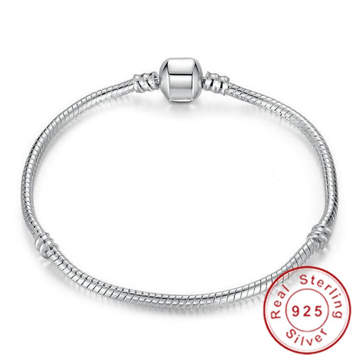 Original 925 Sterling Silver Snake Chain Bangle & Bracelet - accessories4girls