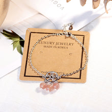 Load image into Gallery viewer, Anenjery Natural Strawberry Crystal Tassel Bracelet  925 Sterling silver - accessories4girls