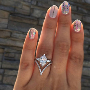 New Trendy Crystal  Engagement Claws Design Hot Sale Rings For Women AAA White Zircon Cubic elegant rings Female Wedding jewerly - accessories4girls