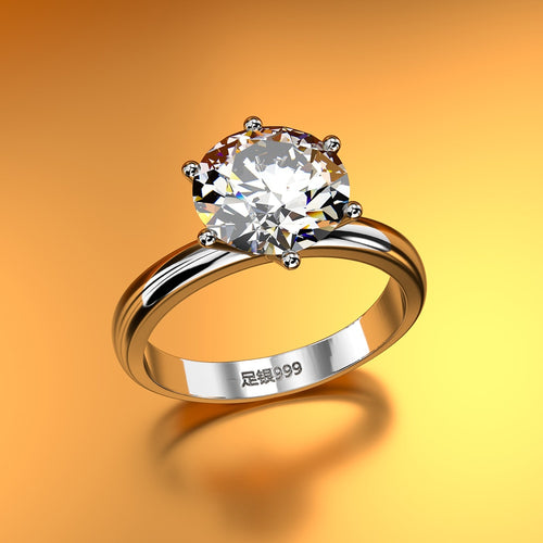 Hot-selling standard 925 sterling silver rings exquisite zircon fashion classic jewelry engagement anniversary gift party - accessories4girls